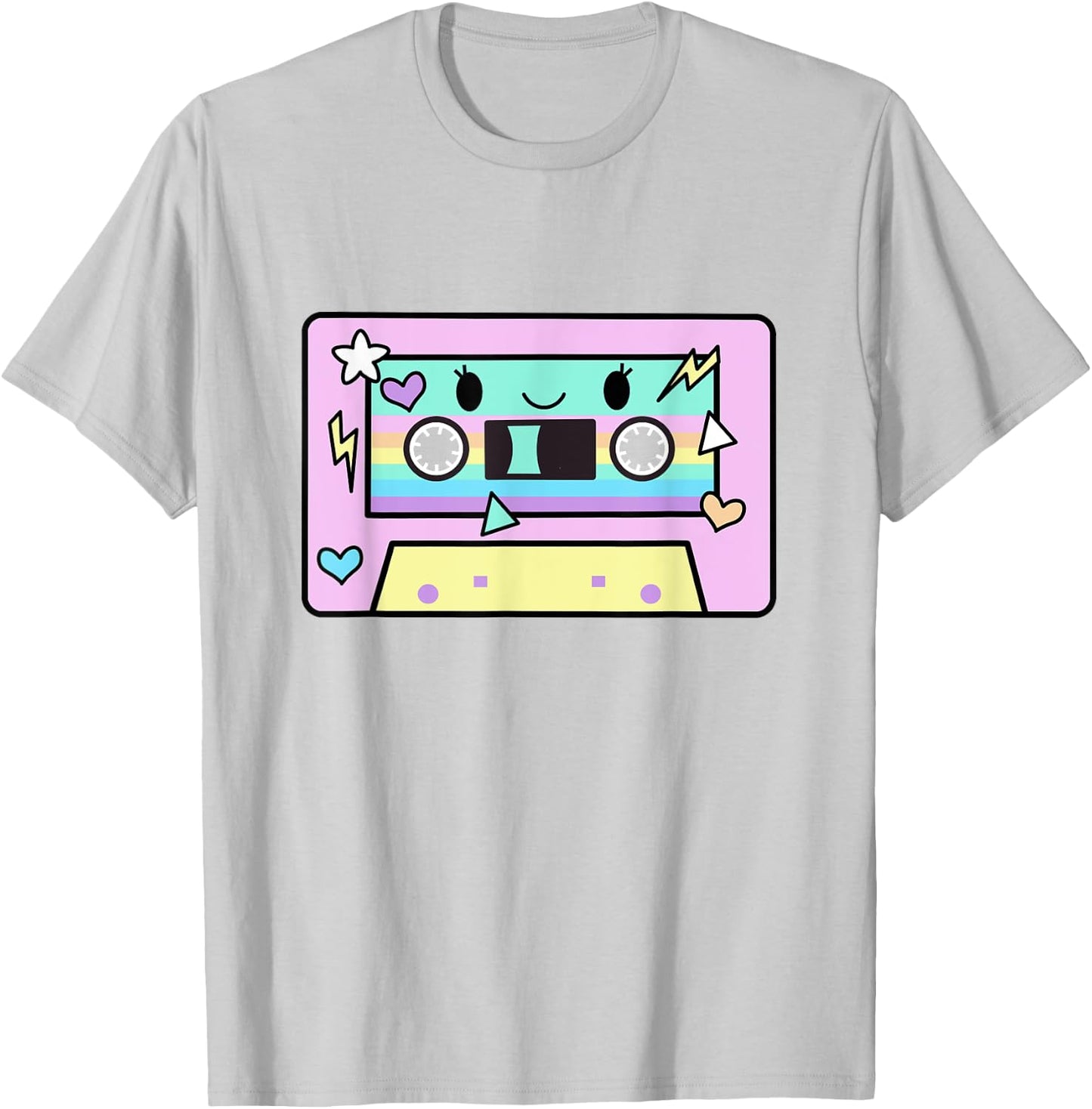 Cassette Tape Shirt Women Cute Kawaii Pastel Colors 80's T-Shirt - T-Shirt | Ash