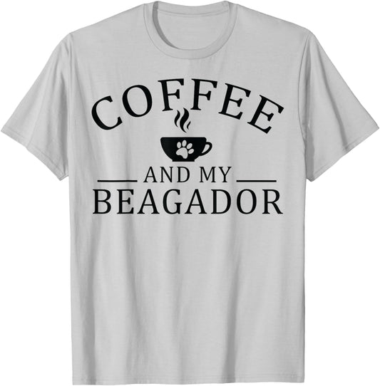 Beagador Dog And Coffee Men Women T-Shirt - T-Shirt | Ash