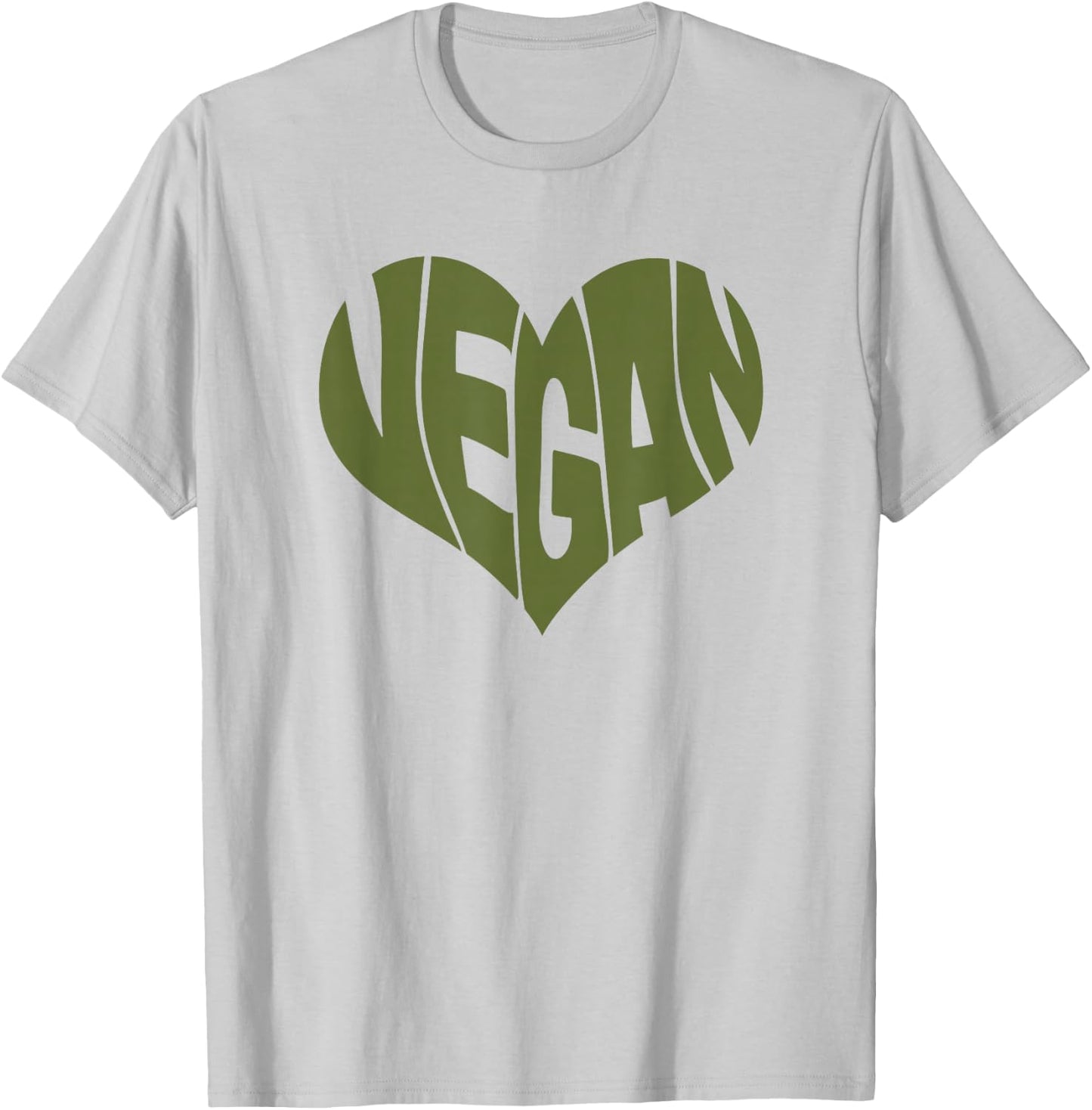Vegan Saying Heart Shape Design/Promote Plant Based Diet T-Shirt - T-Shirt | Ash