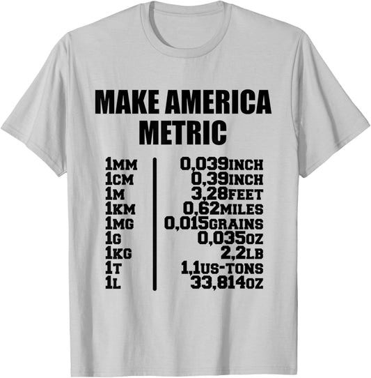 Make America Metric Design - the Metric System T-Shirt - T-Shirt | Ash