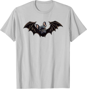 French Bulldog Bat Wings Spooky Frenchie Dog Halloween Bat Women Kids T-Shirt - T-Shirt | Ash