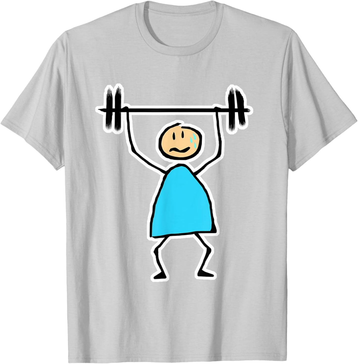Novelty Store Gym White Small Classic Fit U-Neck Short Sleeve Cartoon Gym T-Shirt - T-Shirt | Ash