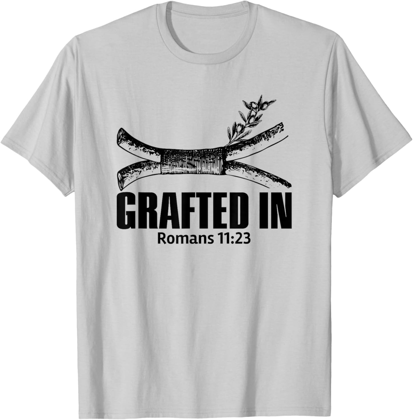 FTLOY HOLY CLOTHING GRAFTED IN ROAMNS 11:13 Blk T-Shirt - T-Shirt | Ash