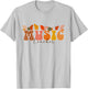 Groovy Retro Music Teacher Vintage Fall Leaves Autumn Season Women T-Shirt - T-Shirt | Ash