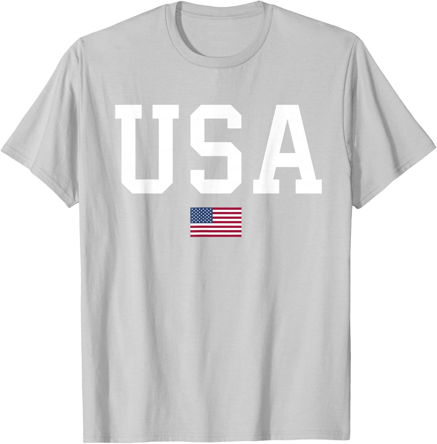 USA Women Men Kids American Flag Patriotic 4th of July T-Shirt - T-Shirt | Ash