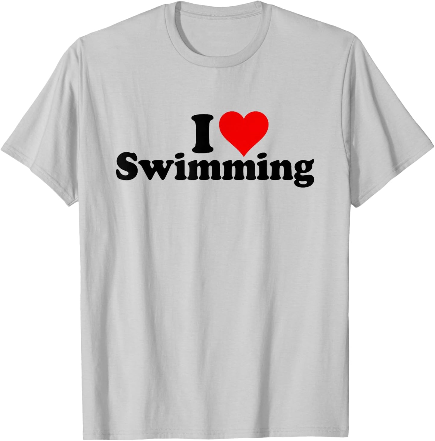 I Love Heart Swimming T-Shirt - T-Shirt | Ash