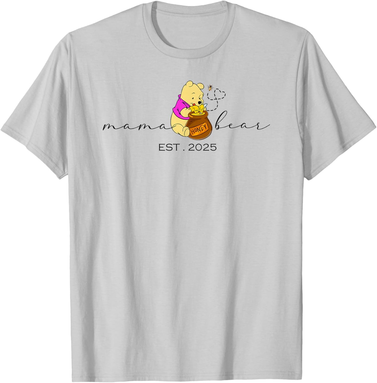 Mama Bear Est 2025 Mother's Day New Mom Pregnancy T-Shirt - T-Shirt | Ash