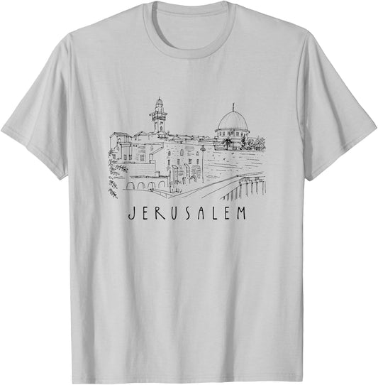 Jerusalem Skyline Jerusalem Traveling Lover Jerusalem T-Shirt - T-Shirt | Ash