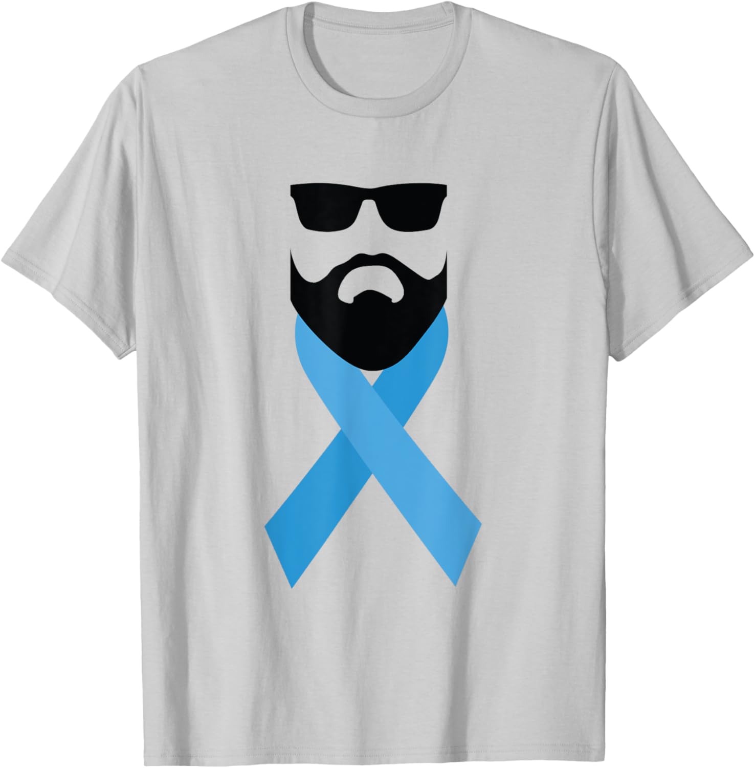 November No Shave Blue Ribbon Prostate Cancer Men, Women T-Shirt - T-Shirt | Ash