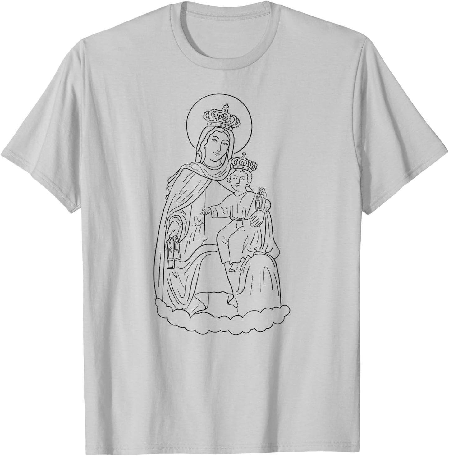 Lady of Mount Carmel - Virgin of Carmel - Virgen del Carmen T-Shirt - T-Shirt | Ash