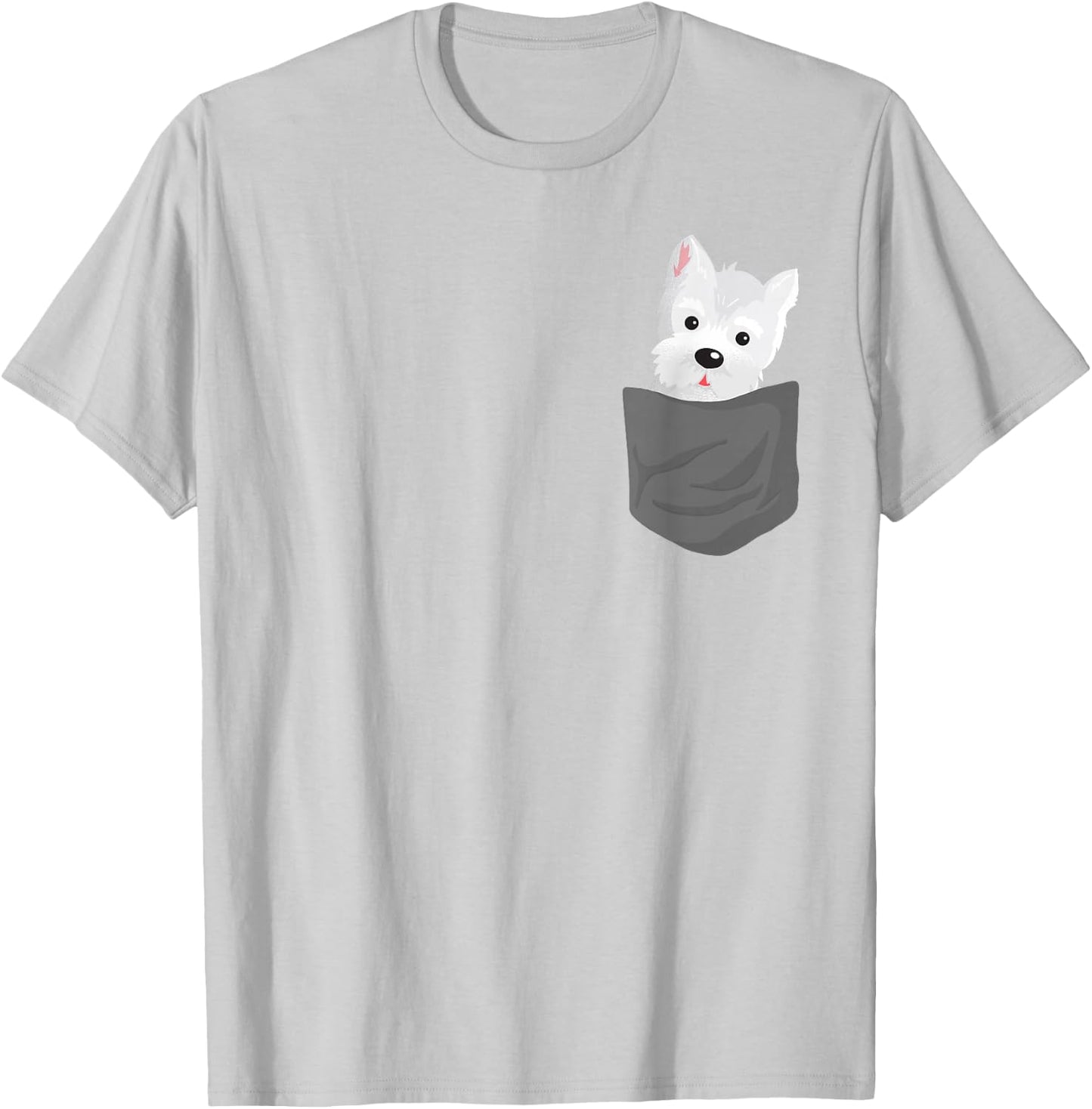 Dog in A Pocket Cute Westie Terrier Lover Puppy T-Shirt - T-Shirt | Ash