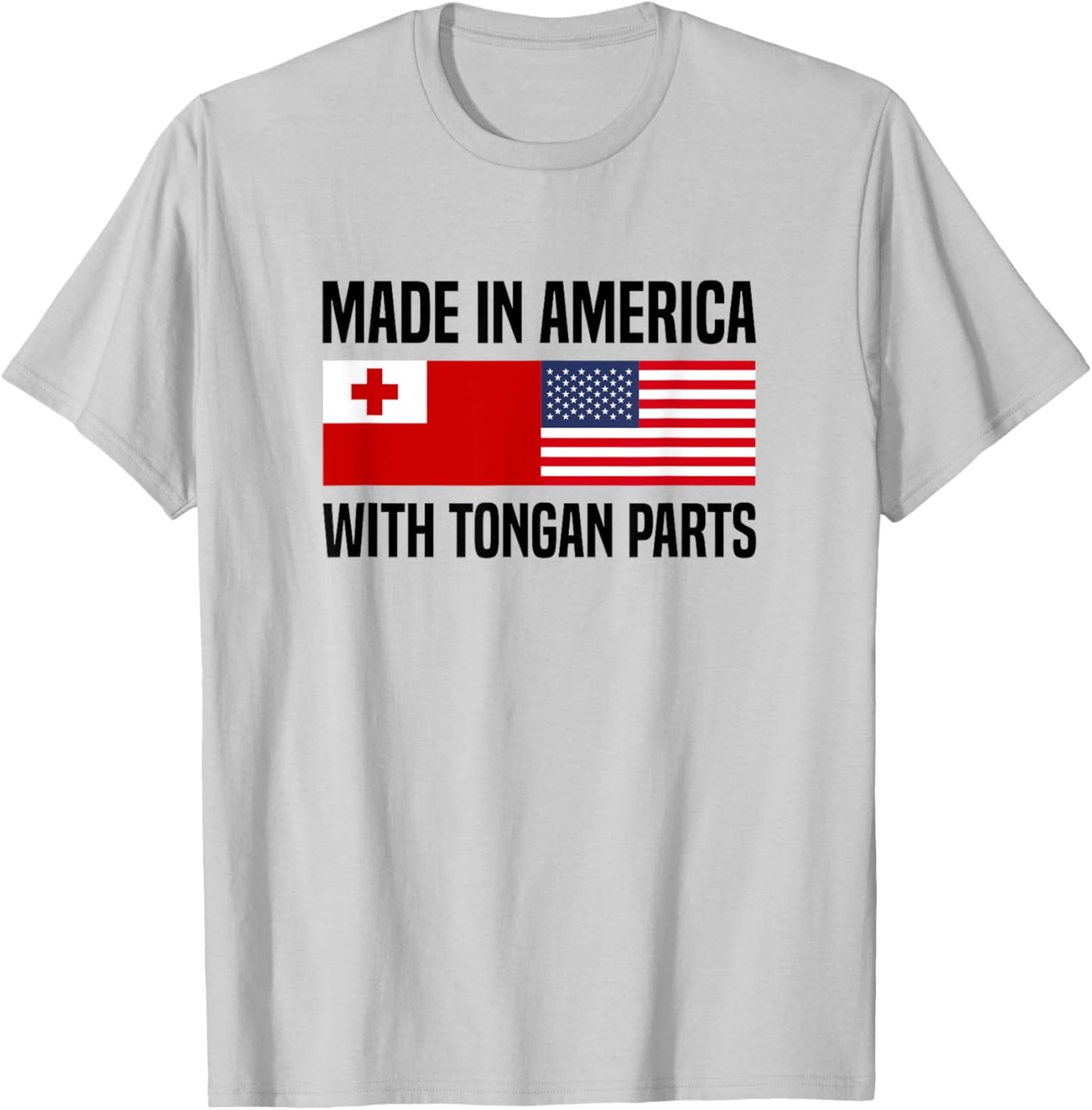 Made in America with Tongan Parts Tongan American T-Shirt - T-Shirt | Ash