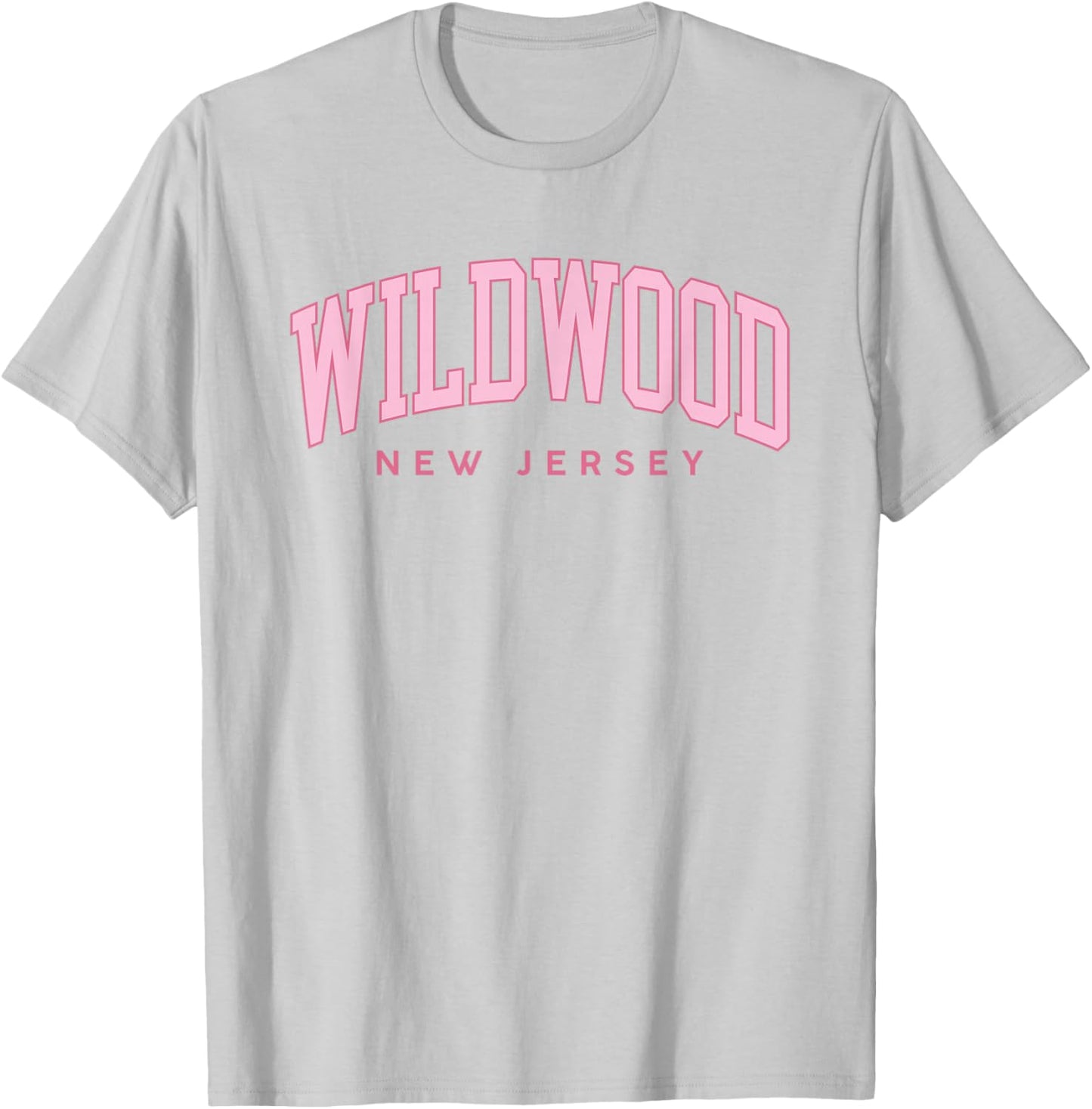 Wildwood New Jersey Retro Preppy Throwback Pink Girls T-Shirt - T-Shirt | Ash