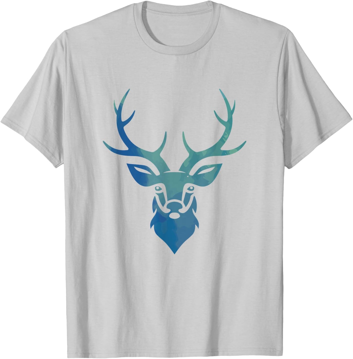 Stag Antlers Forest Hunter Deer Head Deer Antlers Gift T-Shirt - T-Shirt | Ash