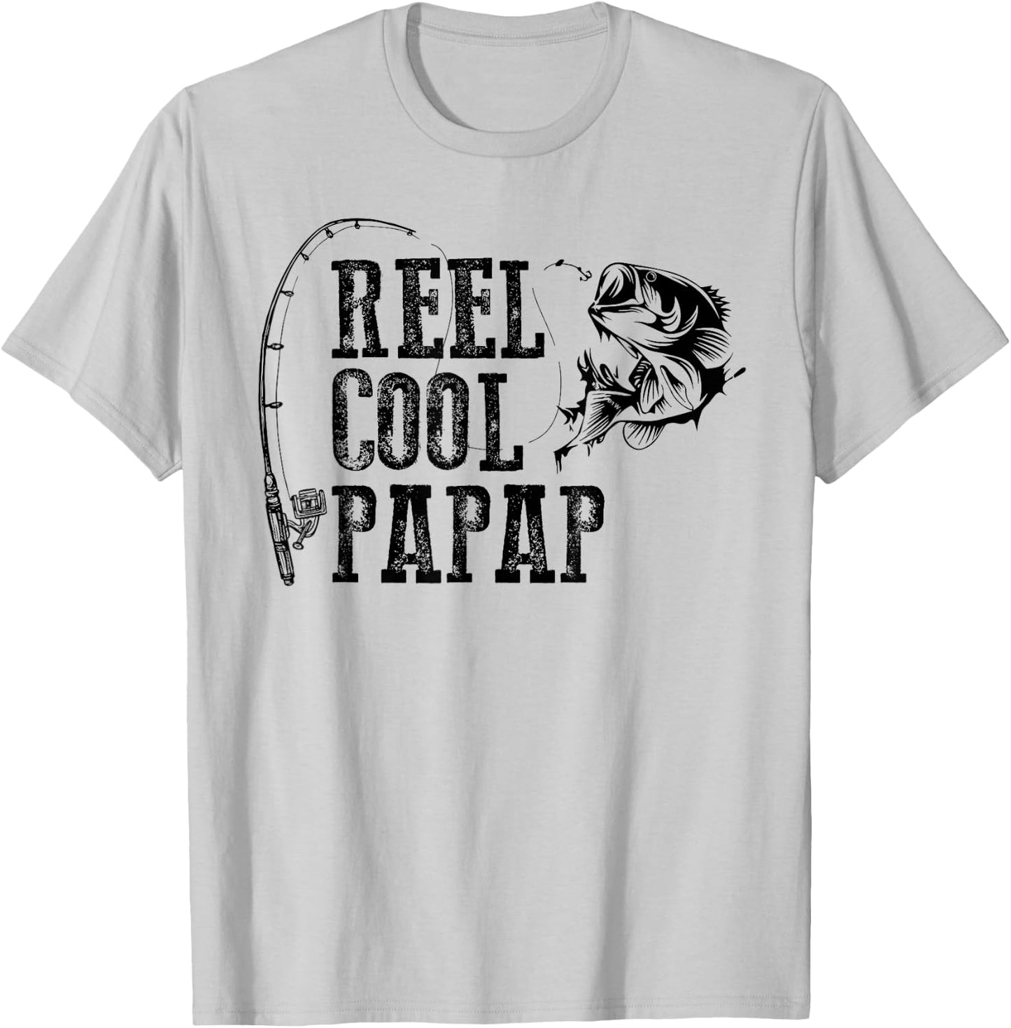 Papap Fishing: Reel Cool Papap Funny Gift T-Shirt - T-Shirt | Ash
