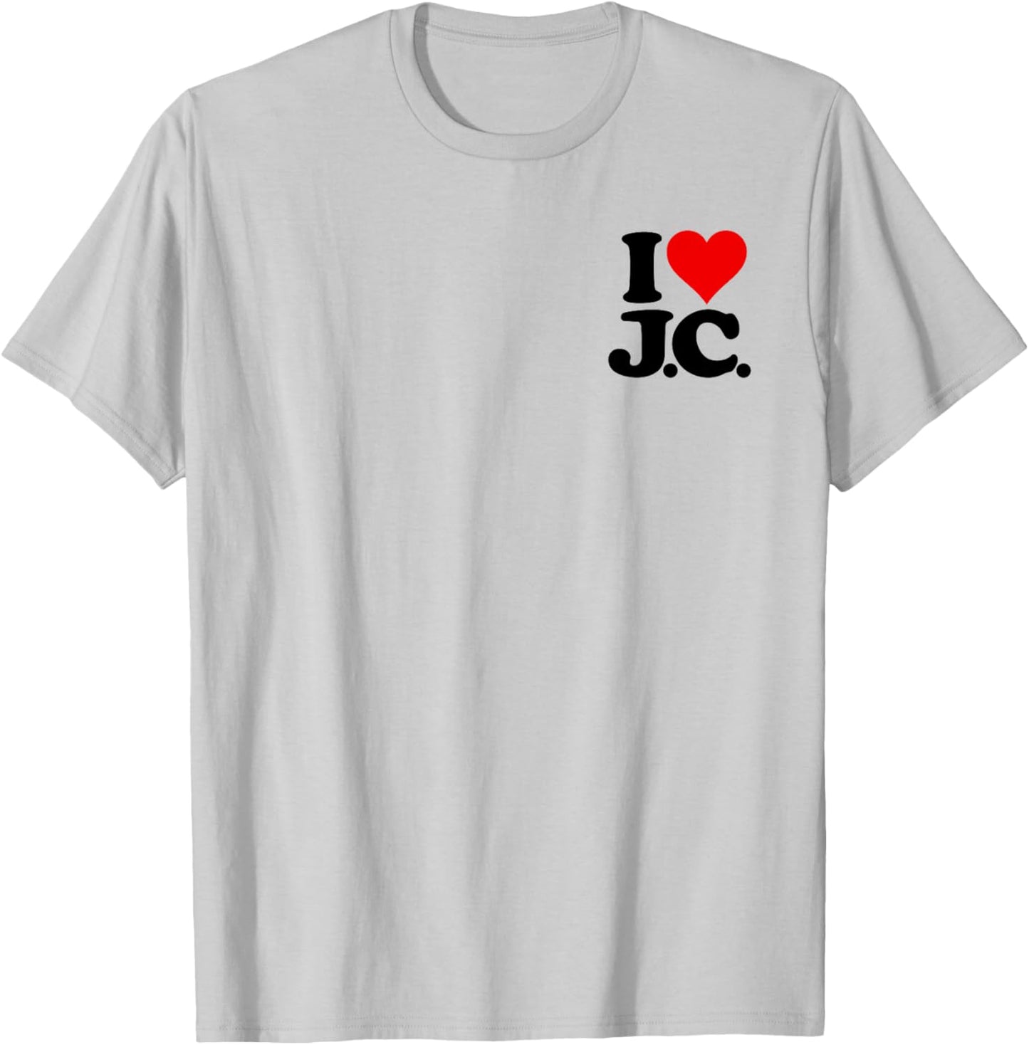 I Love Heart J.c. Jc J C Initials Name on a T-Shirt - T-Shirt | Ash
