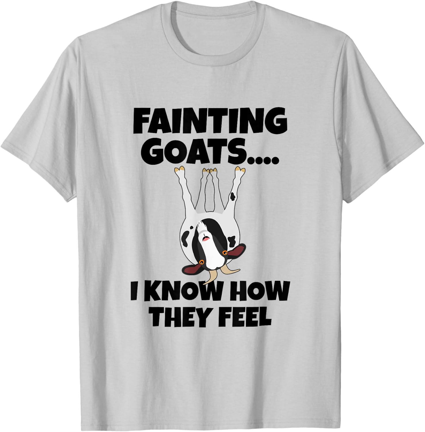 Goat Lovers Apparel | Farm Meme Pun Funny Fainting Goats T-Shirt - T-Shirt | Ash