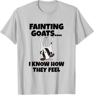 Goat Lovers Apparel | Farm Meme Pun Funny Fainting Goats T-Shirt - T-Shirt | Ash