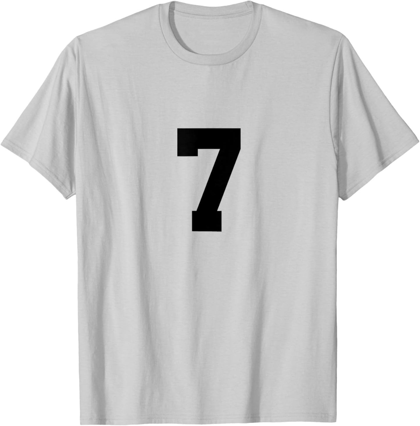 Number 7 (on Front/Back) Sports Team Jersey Number T-Shirt - T-Shirt | Ash