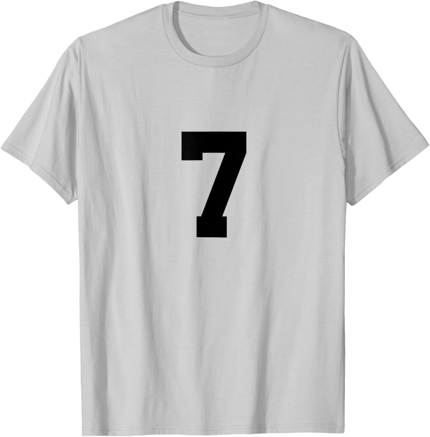 Number 7 (on Front/Back) Sports Team Jersey Number T-Shirt - T-Shirt | Ash