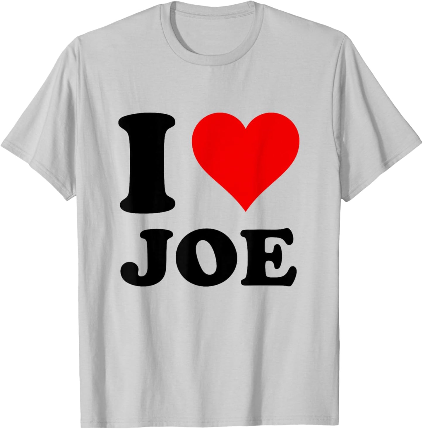 Red Heart I Love Joe T-Shirt - T-Shirt | Ash