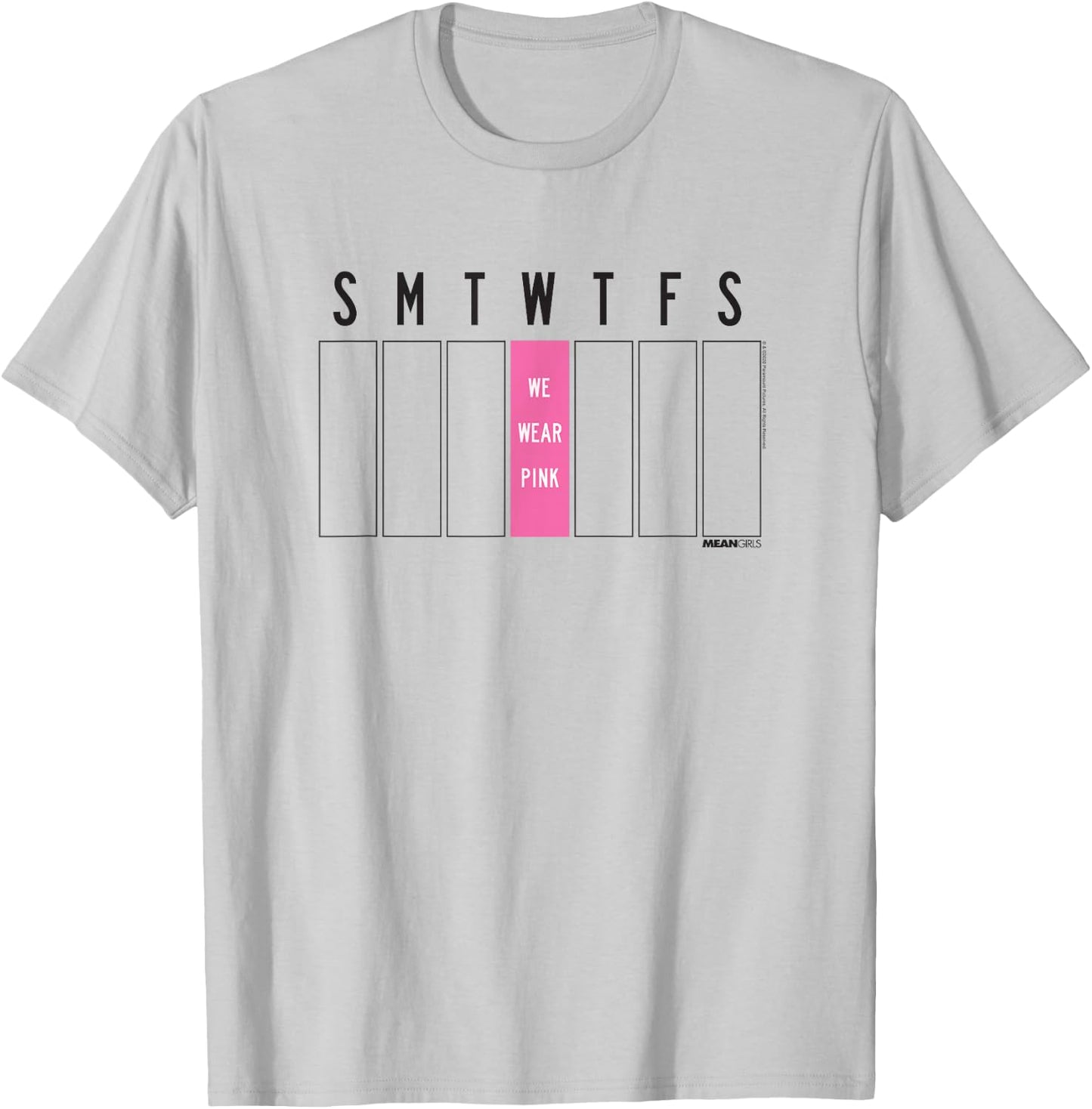 Mean Girls Weekly Calendar Wednesdays We Wear Pink Y2K Movie T-Shirt - T-Shirt | Ash