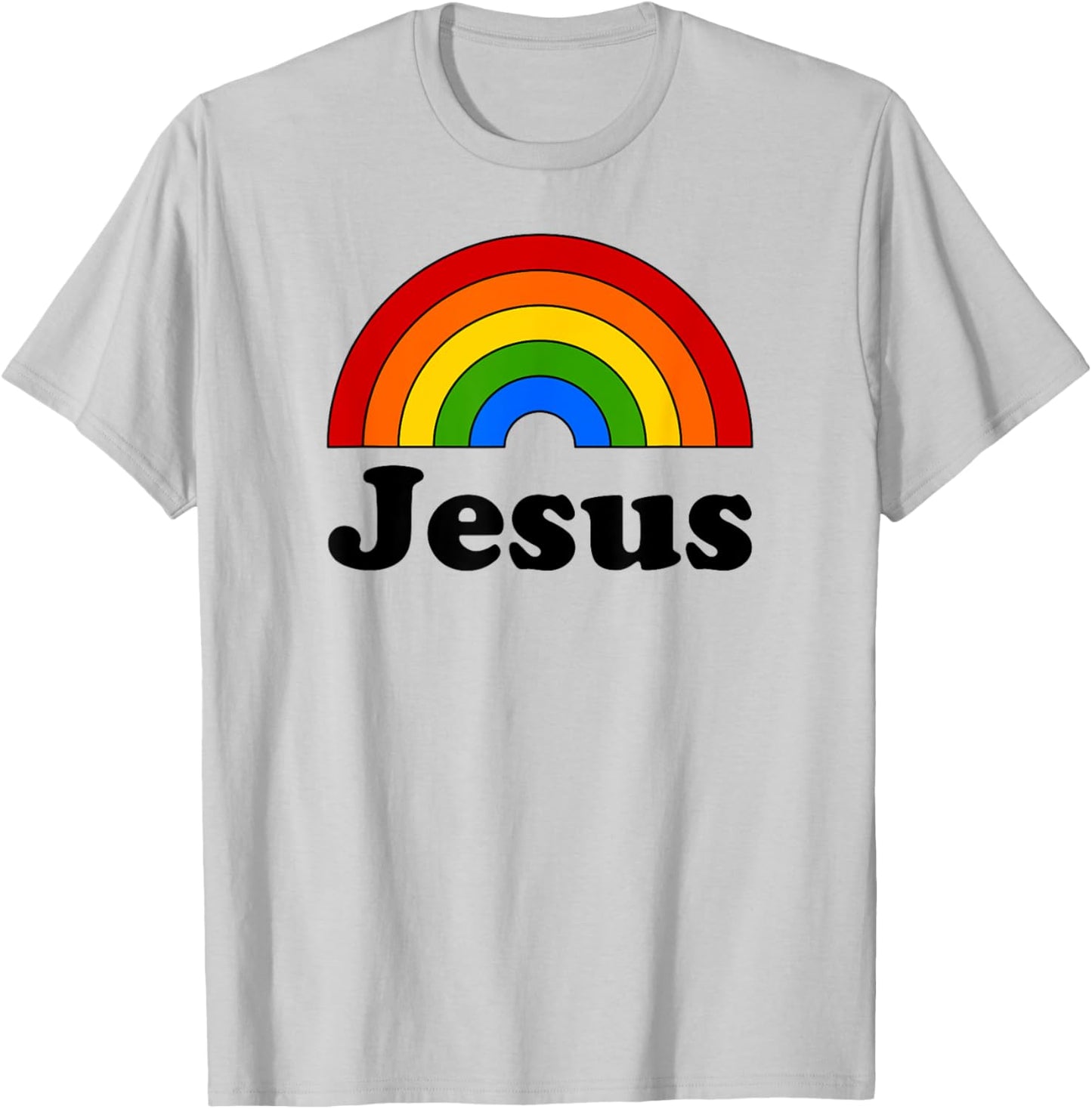 Jesus Rainbow T-Shirt - T-Shirt | Ash