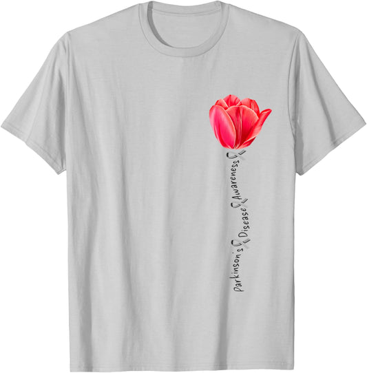 Parkinson's Disease Awareness Tulip April Month T-Shirt - T-Shirt | Ash
