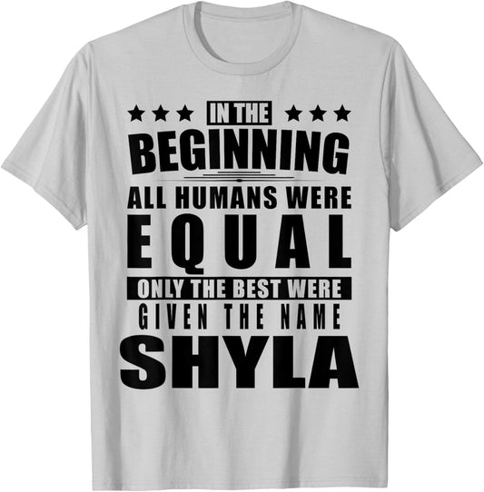 Name Shyla First Name Gifts - Funny Personalized Gift T-Shirt - T-Shirt | Ash