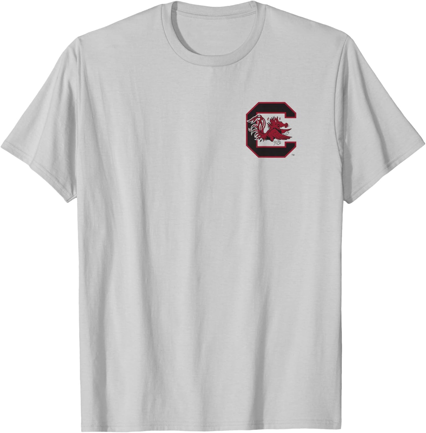 South Carolina Gamecocks Front/Back Football White T-Shirt - T-Shirt | Ash