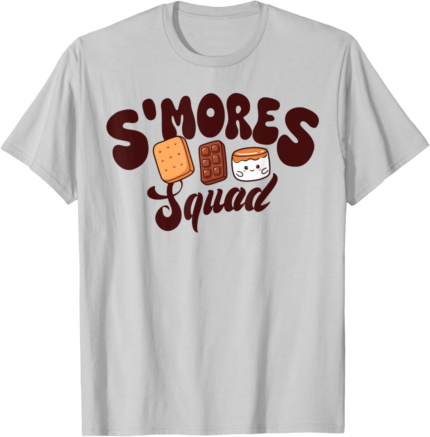 S'mores Squad Camping Campfire Chocolate Marshmallow S'more T-Shirt - T-Shirt | Ash