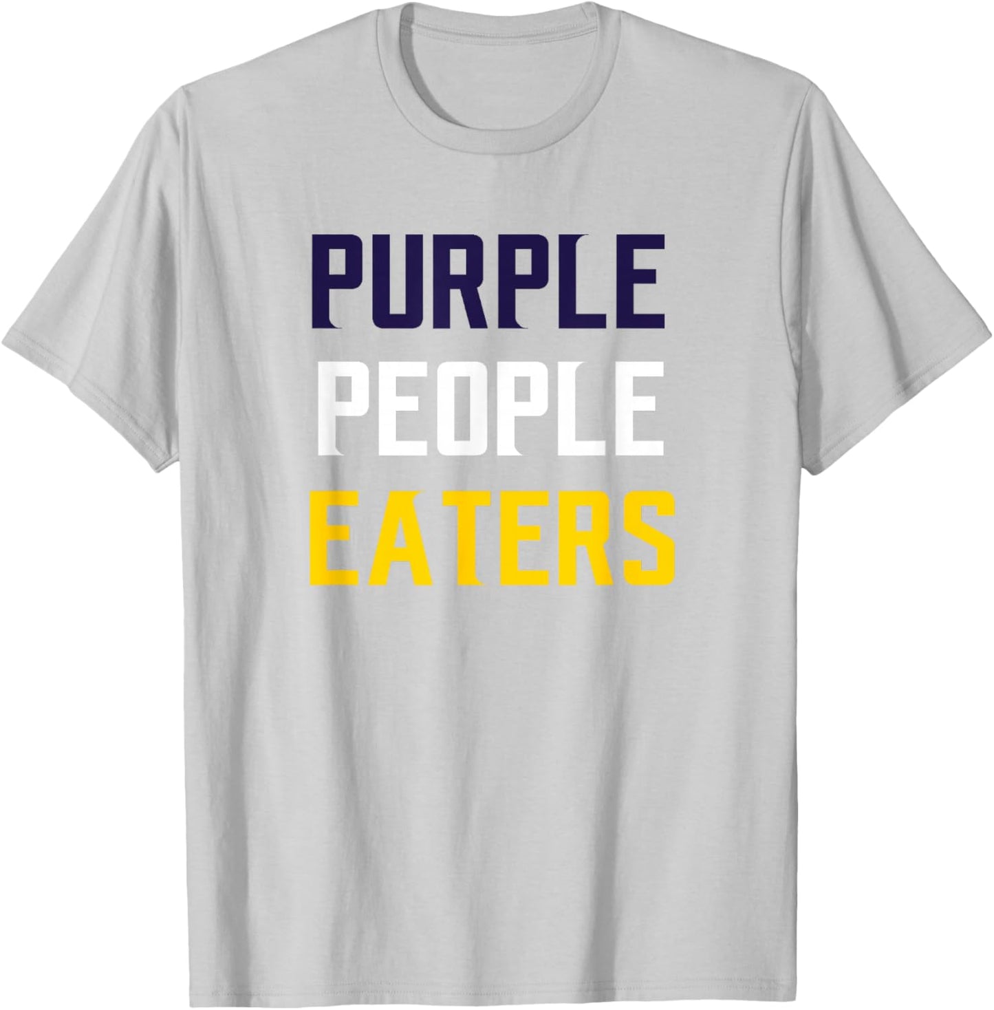 Casual Biscuits Purple People Eaters Football , Grey, Small, Short Sleeve, , Classic Fit, Polyester 100%, Letter Print, Sports Fans, Casual Wear Lovers, -Adults T-Shirt - T-Shirt | Ash