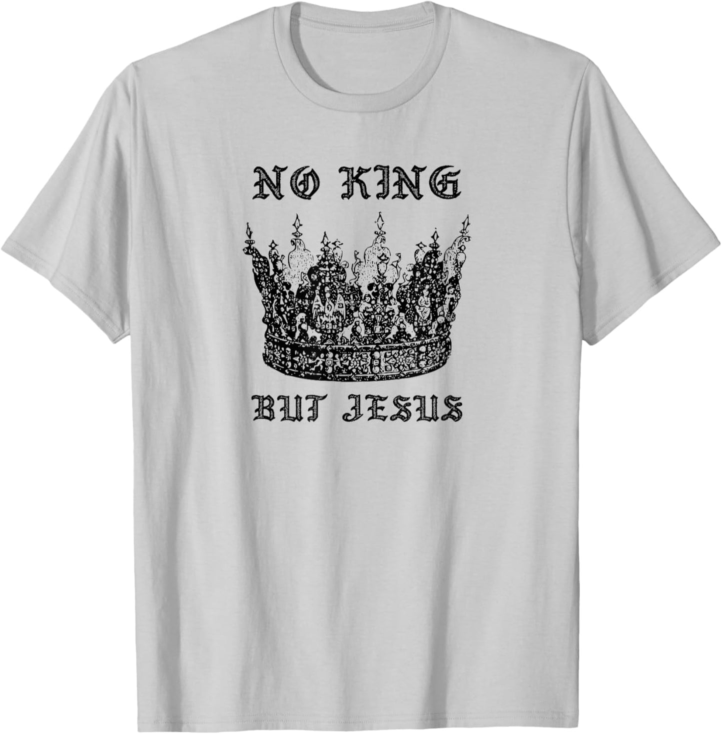 No King But Jesus Christmas Worship T-Shirt - T-Shirt | Ash