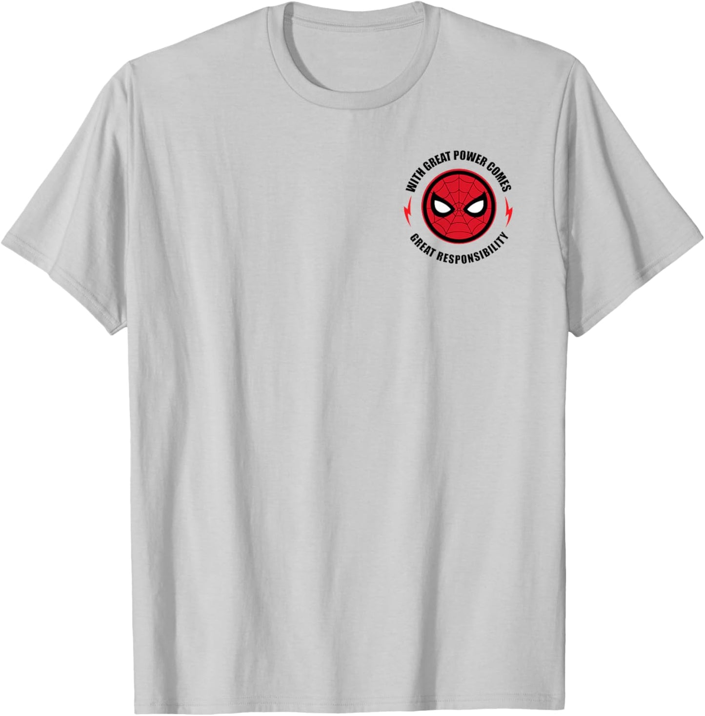 Marvel Spider-Man With Great Power Great Responsibility Icon T-Shirt - T-Shirt | Ash