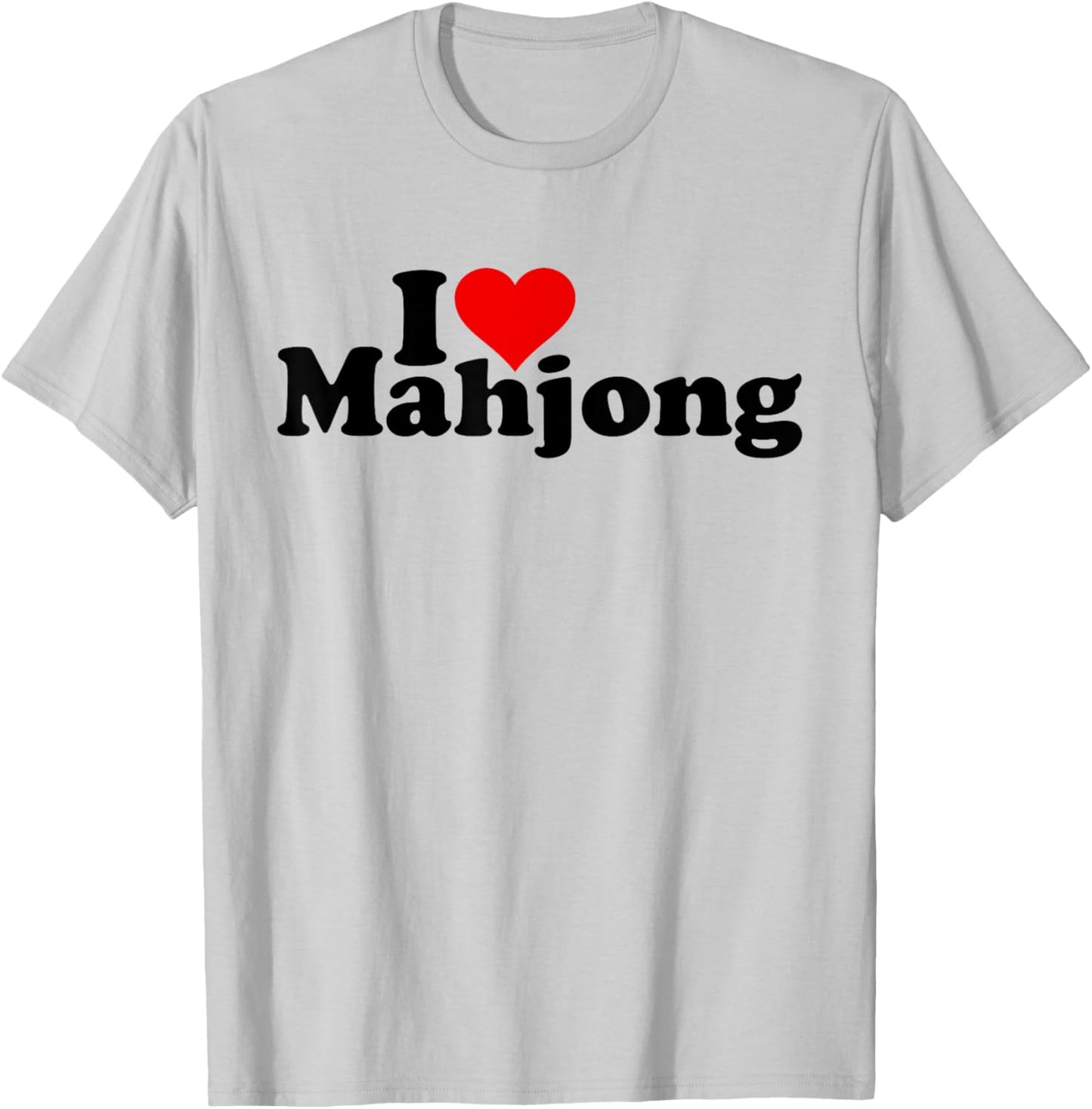 I Love Heart Mahjong Mah-jongg T-Shirt - T-Shirt | Ash