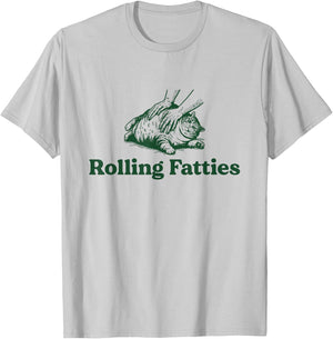 Cat Rolling Fatties - Funny Cat Lover Women T-Shirt - T-Shirt | Ash