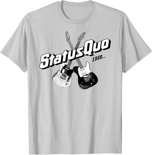 Status Quo – 1968 Guitars On Colors T-Shirt - T-Shirt | Ash