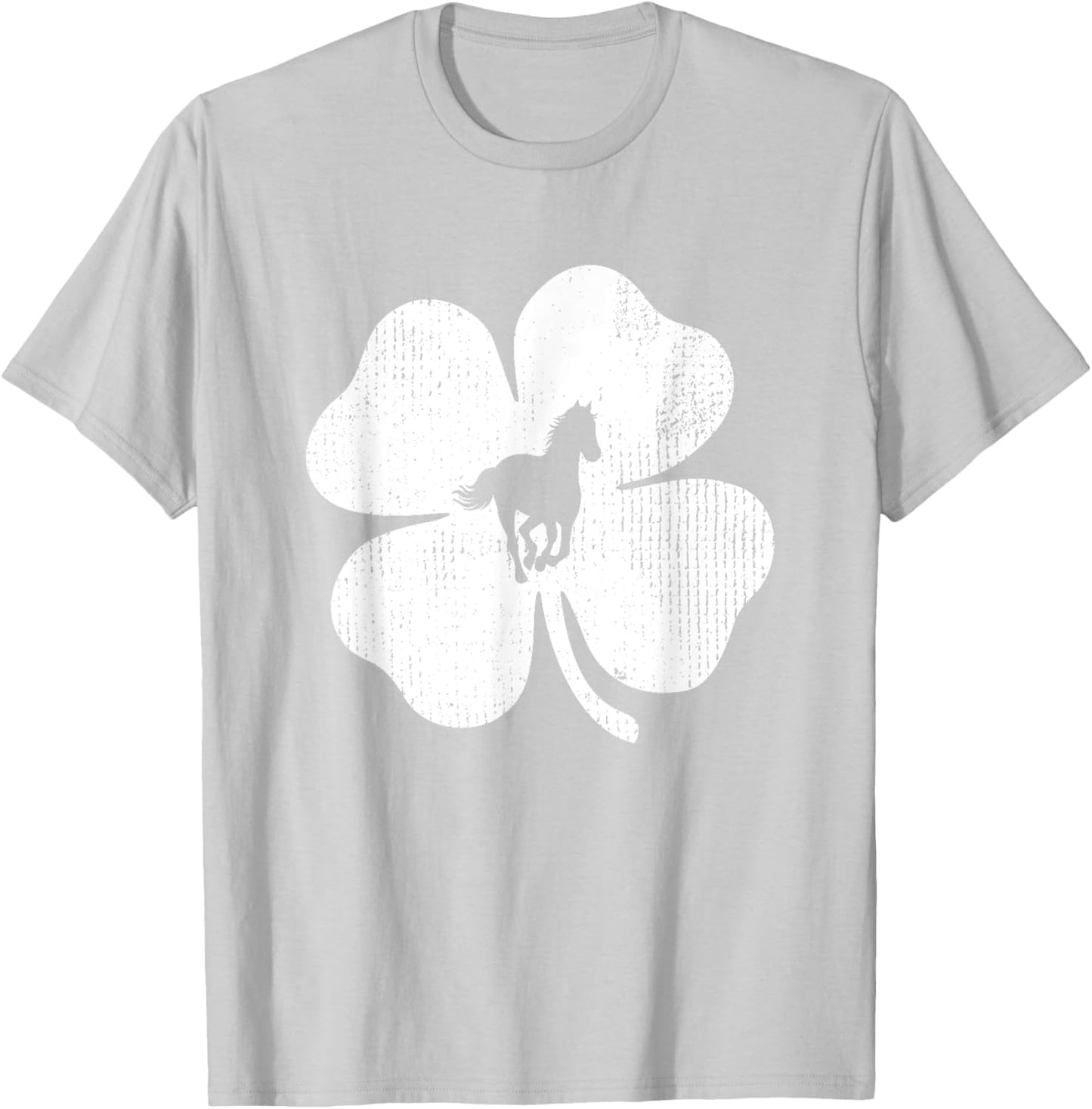 Horse Lucky Shamrock Leaf St Patrick's Day Funny Gift T-Shirt - T-Shirt | Ash