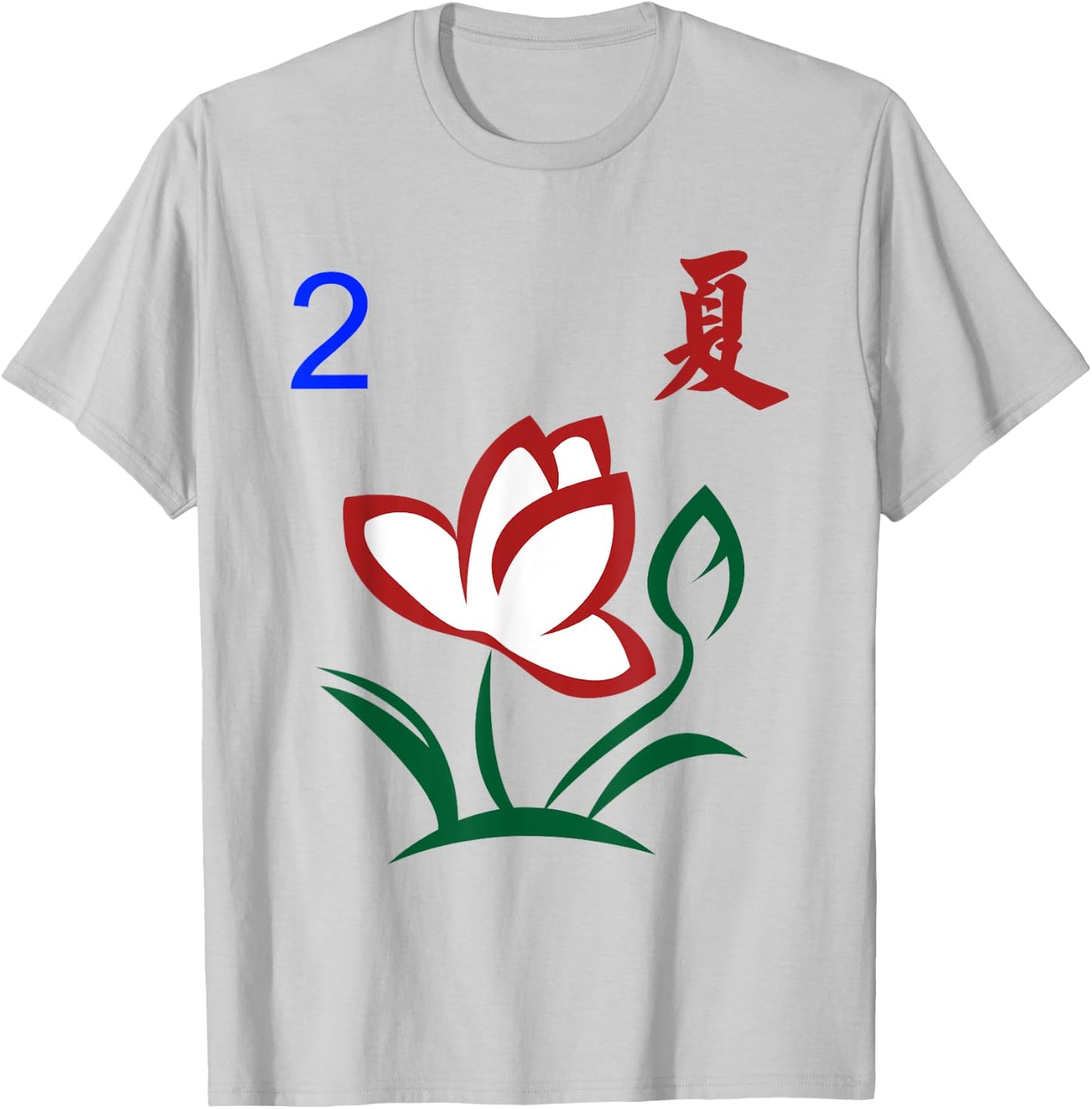 Chinese Mahjong Mah Jong Game Blue Tiles Seasons Summer Two Women Kids T-Shirt - T-Shirt | Ash