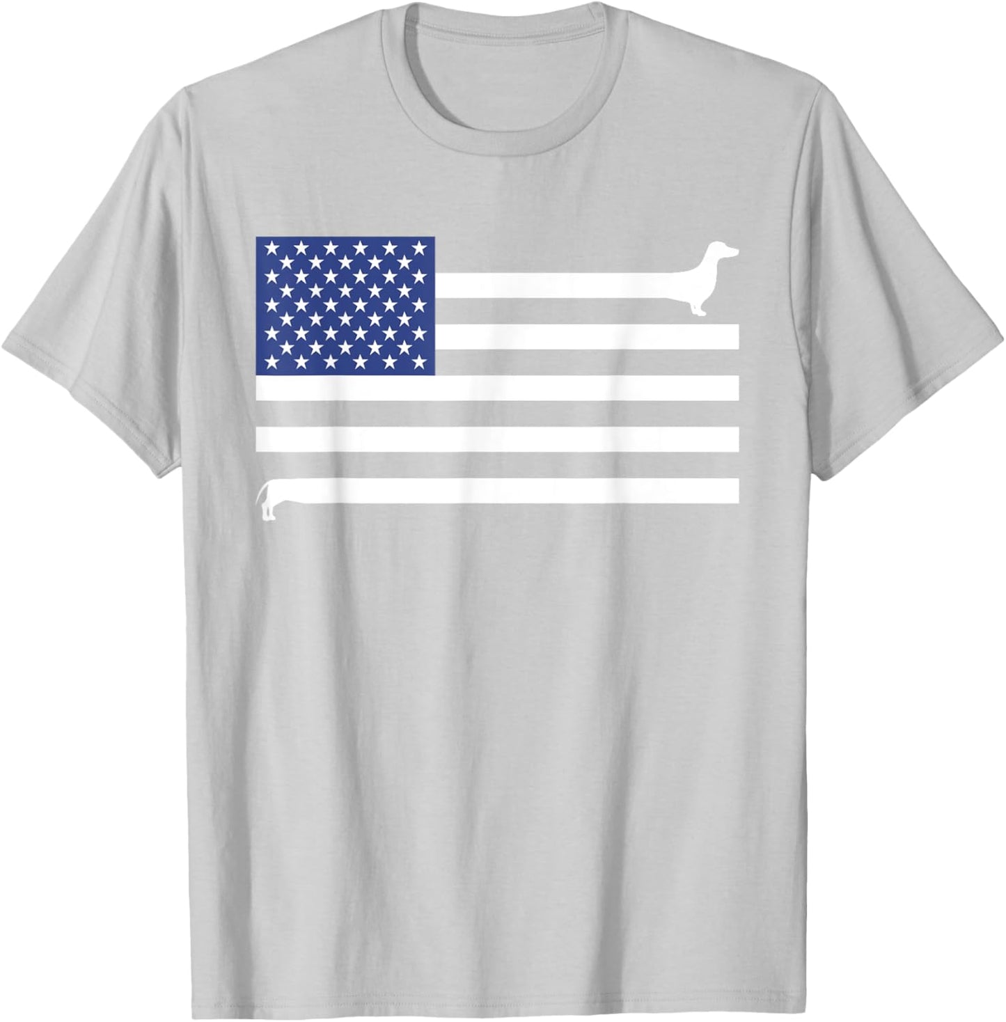 American Flag Dachshund Patriotic Doxie Lover 4th of July T-Shirt - T-Shirt | Ash