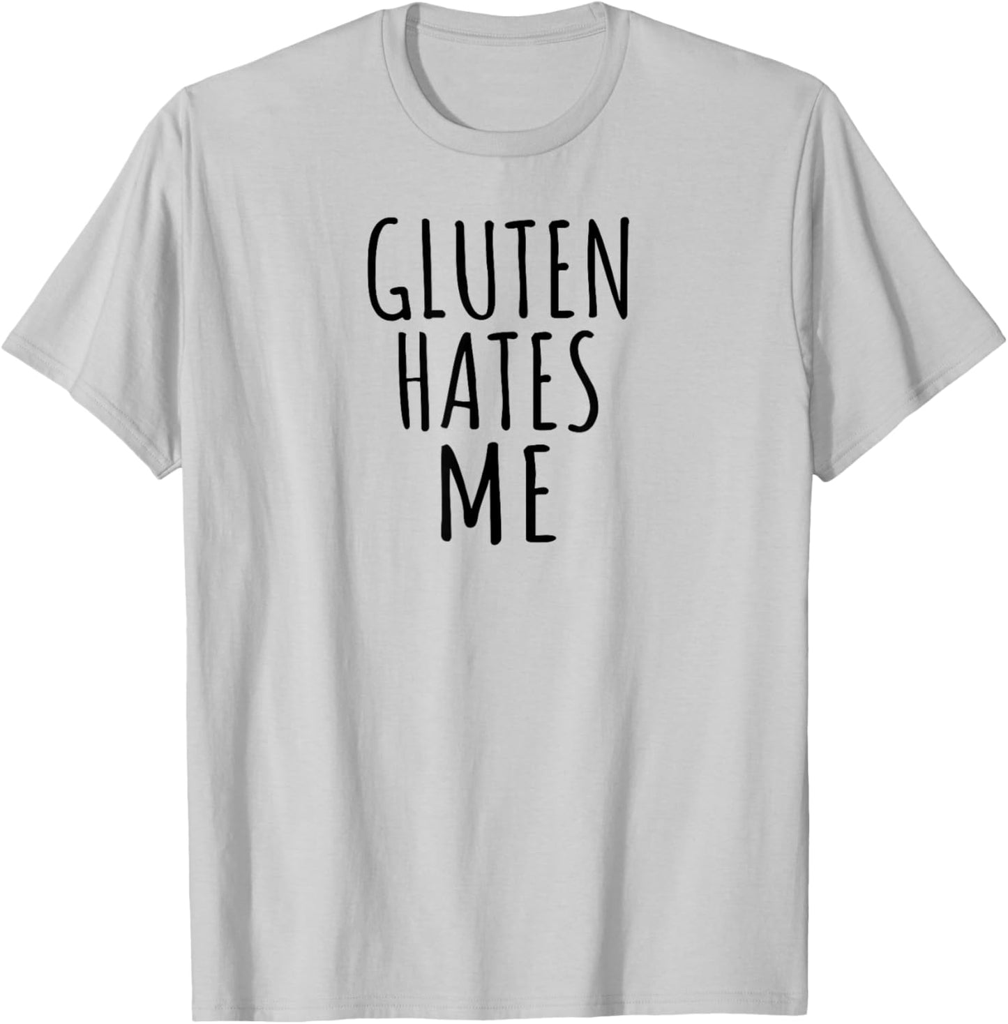 Minimalist Intolerance Funny Frustration Gluten Hates Me T-Shirt - T-Shirt | Ash