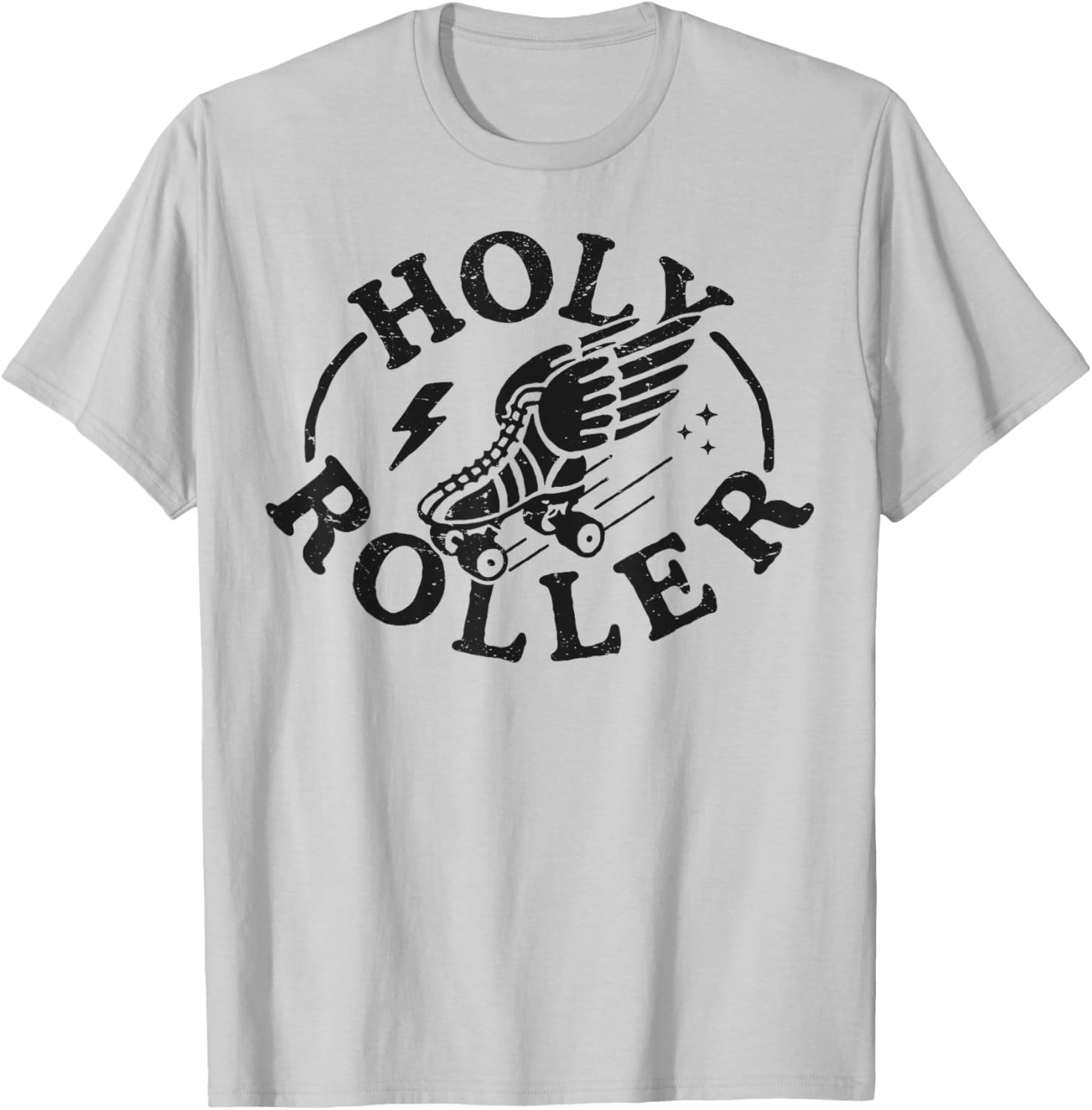 Holy Roller Skating Skater Skate Shoes Retro Vintage 70s/80s T-Shirt - T-Shirt | Ash
