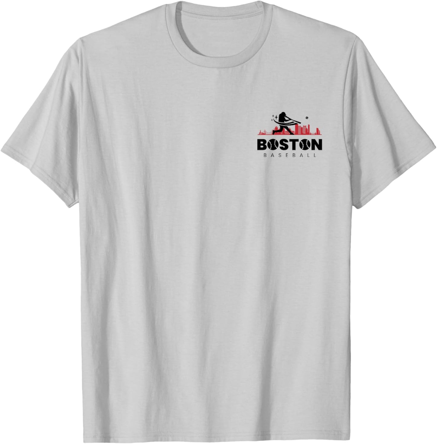 Boston Baseball Vintage Minimalist Retro Baseball Lover T-Shirt - T-Shirt | Ash