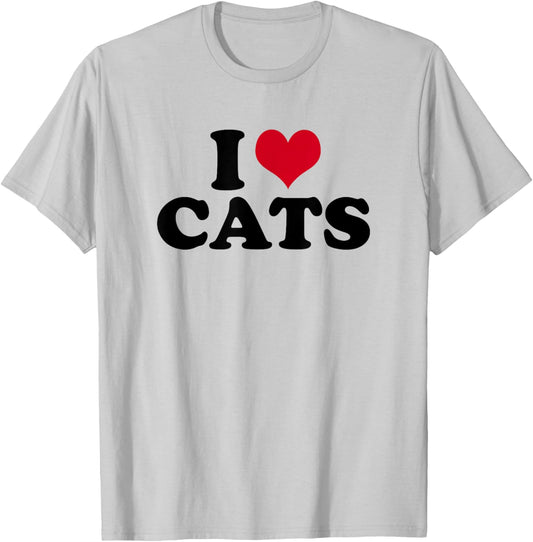 I Love Cats T-Shirt - T-Shirt | Ash