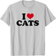 I Love Cats T-Shirt - T-Shirt | Ash