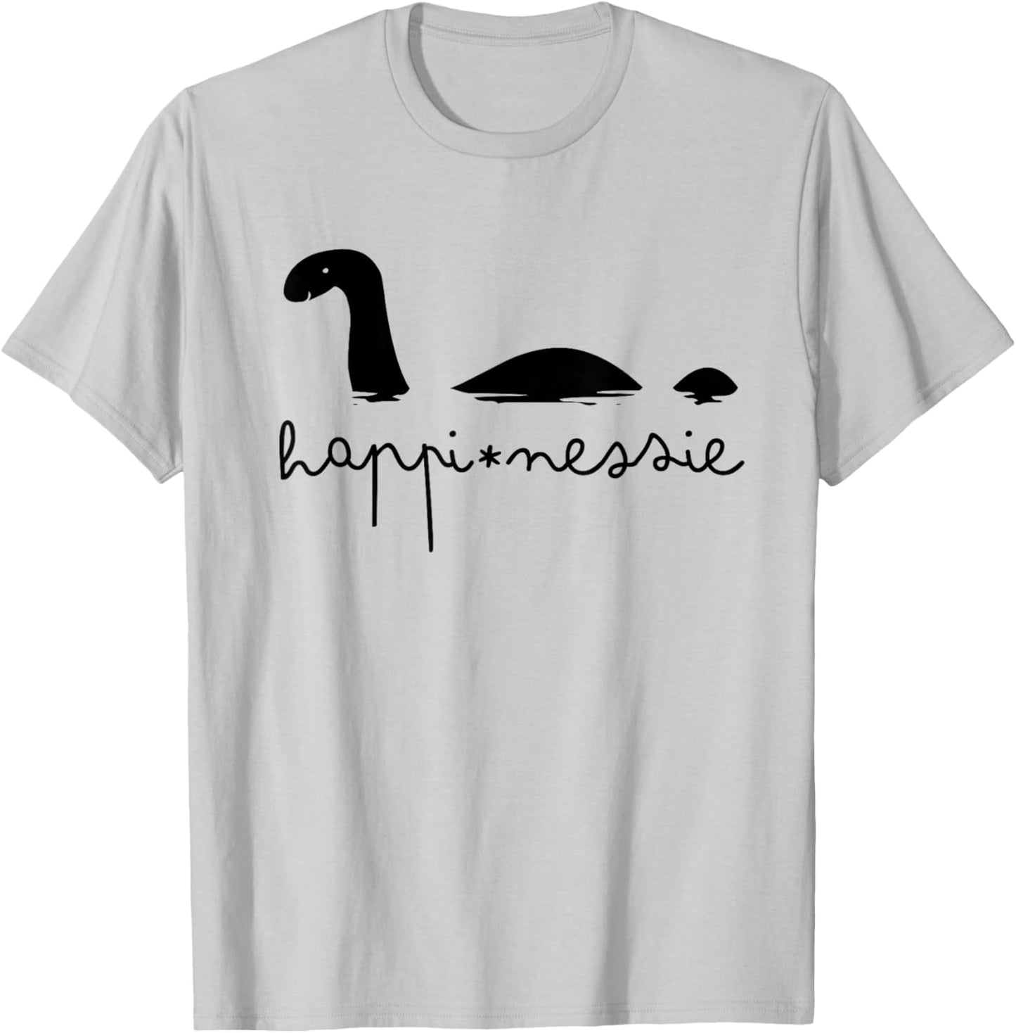 HappiNessie Loch Ness Monster Cute Women Cartoon T-Shirt - T-Shirt | Ash