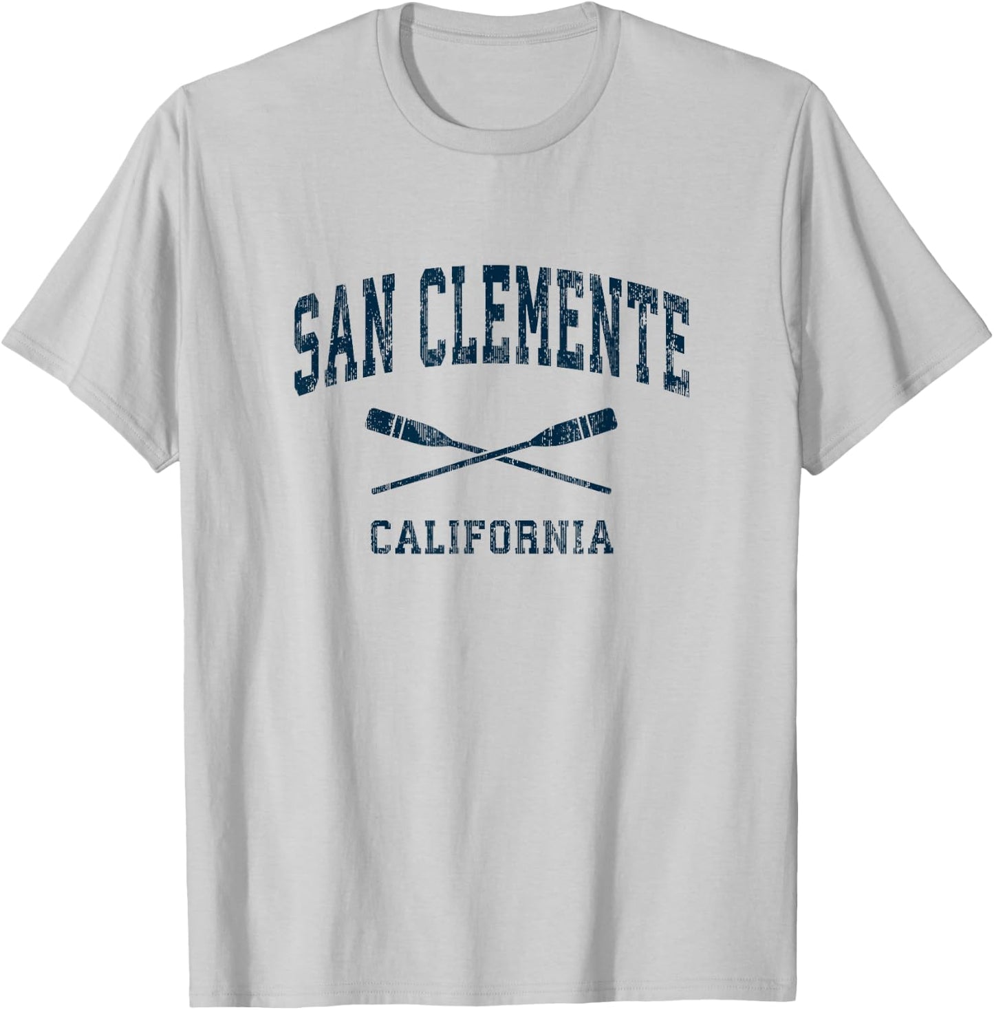 San Clemente California Vintage Nautical Paddles Sports Oars T-Shirt - T-Shirt | Ash