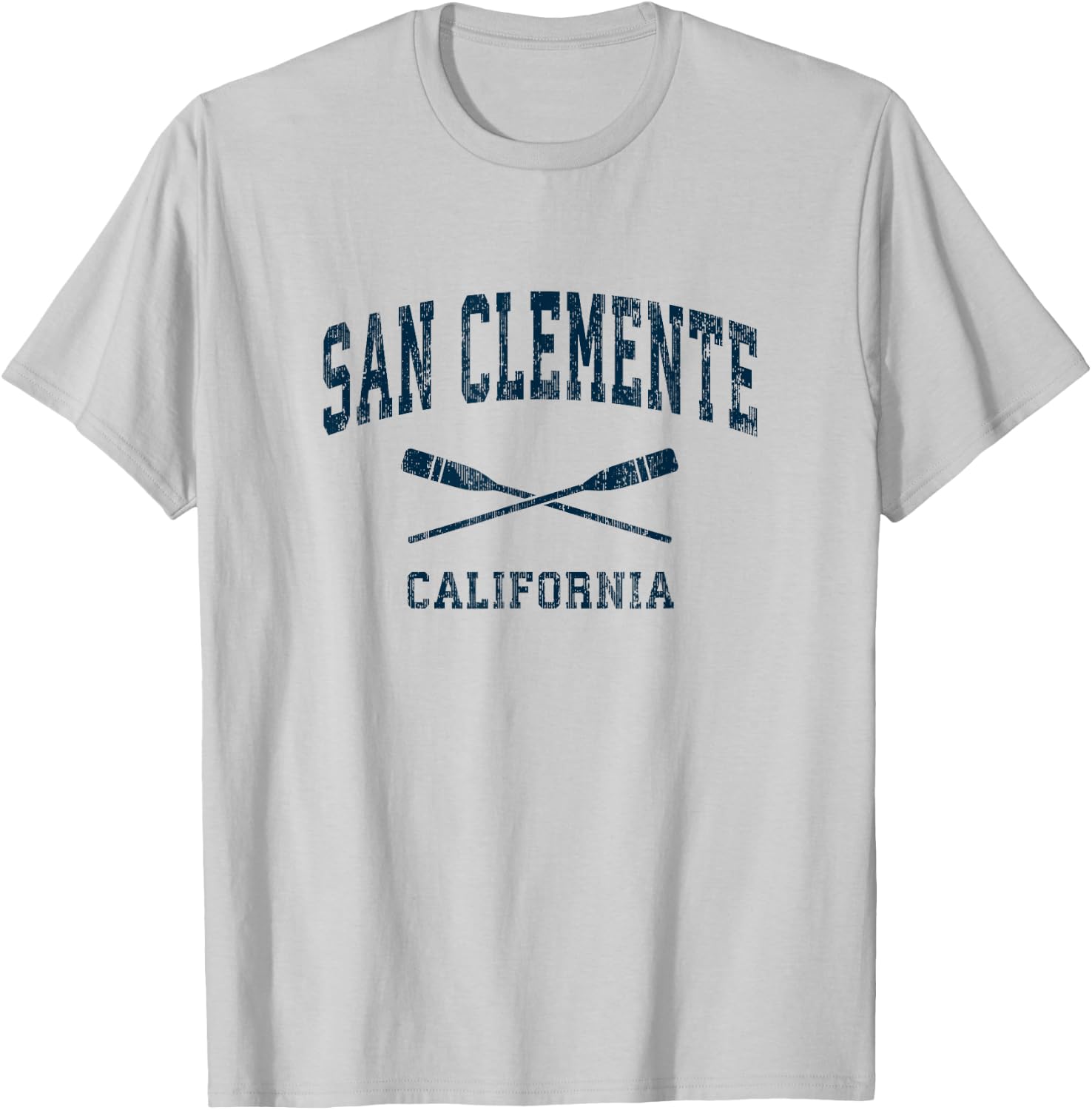 San Clemente California Vintage Nautical Paddles Sports Oars T-Shirt - T-Shirt | Ash