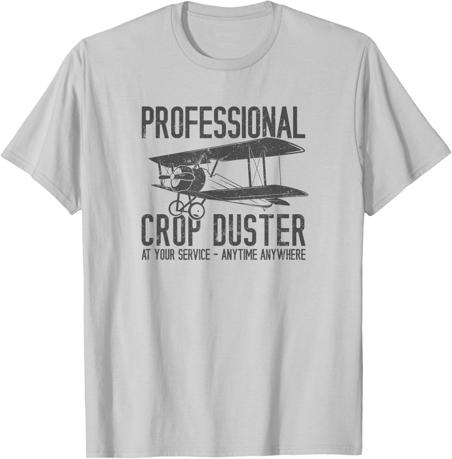 Funny Professional Crop Duster Fart Joke Gift T-Shirt - T-Shirt | Ash