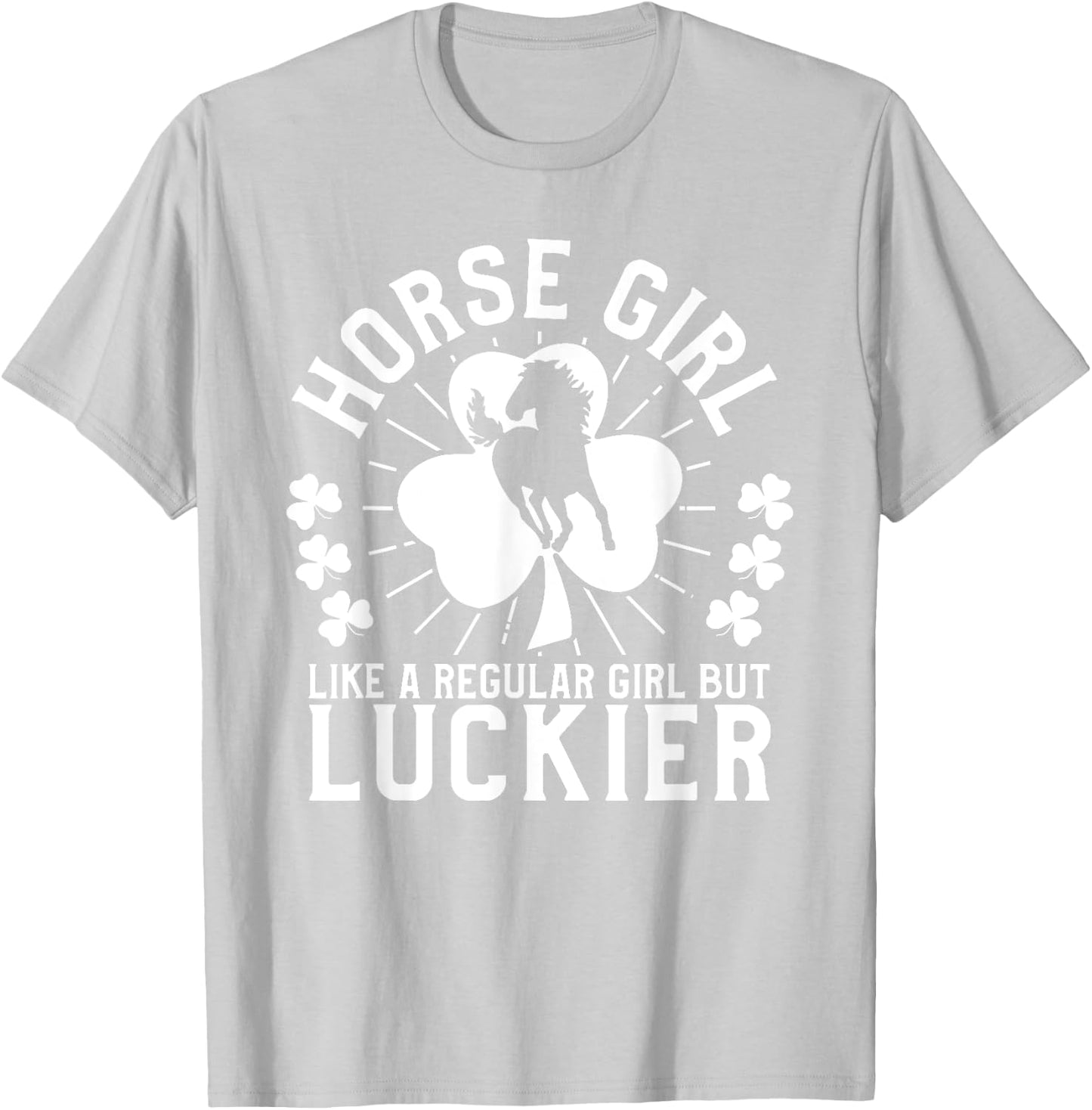 St Patrick's Day Horse Girl Equestrian Horse Lover T-Shirt - T-Shirt | Ash